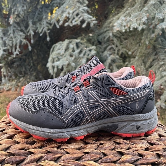 Women’s Asics Gel-Venture 8 Gray Silver & Red Running Shoes & Trainers. Size 7 - Picture 5 of 8